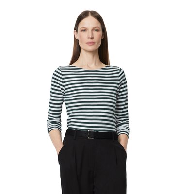 T-shirt à rayures longues régulier en jersey slub MARC O'POLO