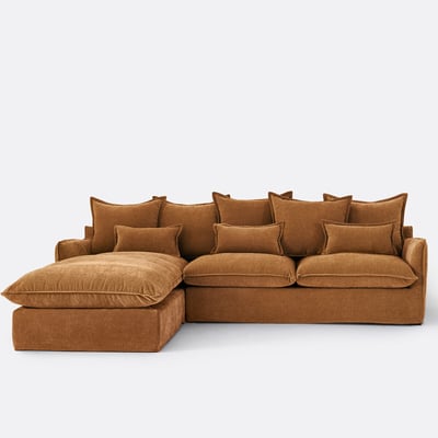 Housse de canapé d'angle en polyester chiné, ODNA LA REDOUTE INTERIEURS
