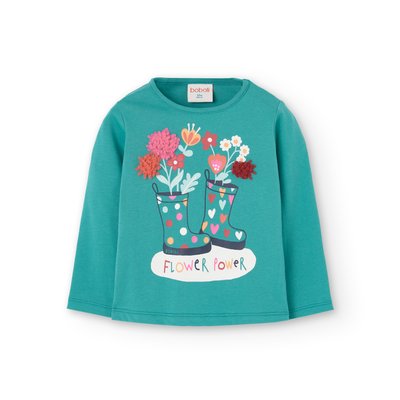 T-shirt en coton avec dessin devant et col rond BOBOLI