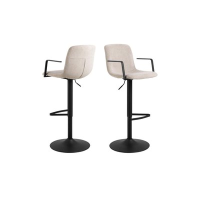 Tabourets de bar réglables et pivotants beiges (lot de 2) - NOA HELLIN, DEPUIS 1862