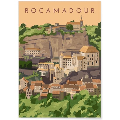 Affiche ville Rocamadour L'AFFICHERIE