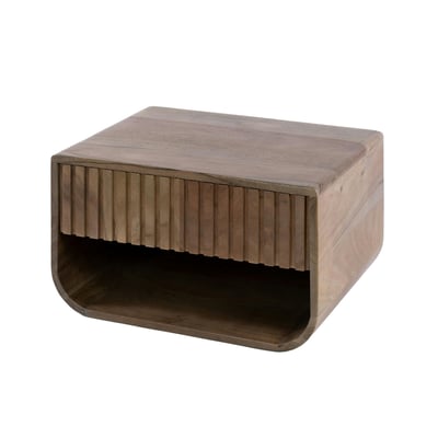 Table de nuit murale bois brun rainuré 1 tiroir NAKO PIER IMPORT