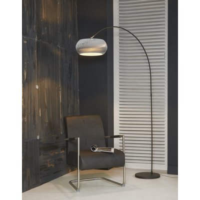 Lampadaire contemporain arc en métal abat-jour blanc PIER IMPORT
