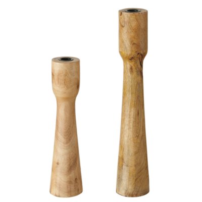Set de 2 chandeliers en bois de mangue WADIGA