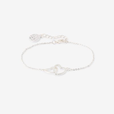 Bracelet chaîne fine cœurs entremêles argentés BALABOOSTE