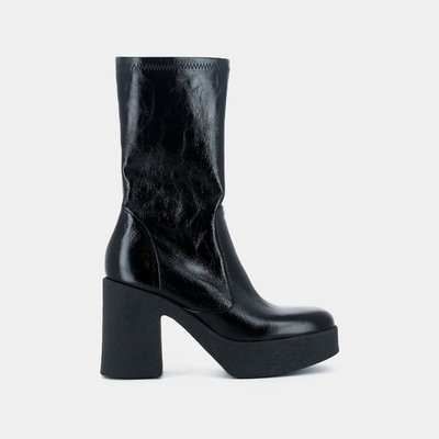 Mi-bottes en cuir vieilli Drice, plateforme JONAK