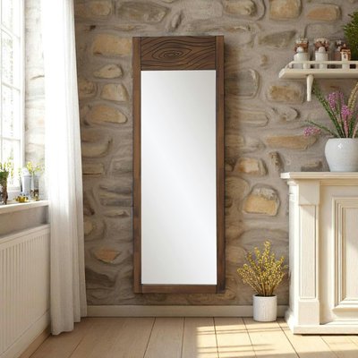 Miroir vertical en bois foncé - motif tronc d'arbre HILO PIER IMPORT
