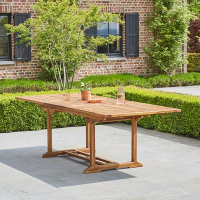 Table de jardin en teck huilé massif extensible 8/10 places  BALI BERAH GETAH
