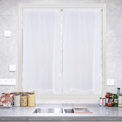 Paire de petits voilages motif flocons HOME MAISON