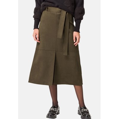 Jupe midi aspect cuir velours ZERO