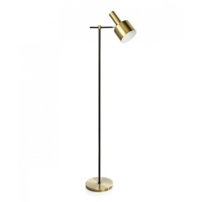 Lampadaire Vintage Métal Noir et Laiton Doré WADIGA