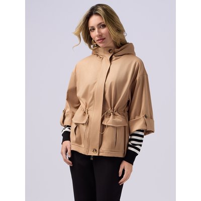 Parka court réalisé en tissu à effet suédé OLTRE