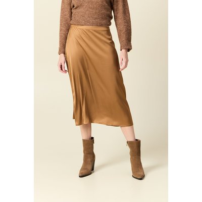 Jupe midi droite satin BONOBO