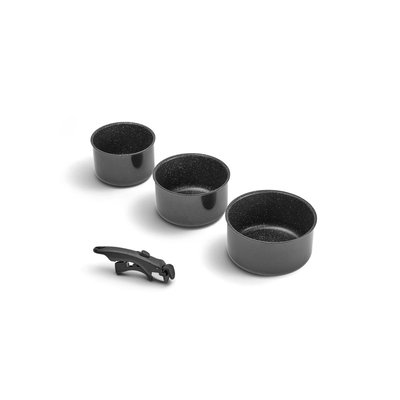3 casseroles aluminium 16/18/20cm - amovible antiadhésif induction GAM HOTEL