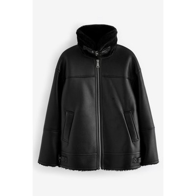 Blouson motard style aviateur en similicuir NEXT