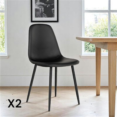 Chaise de salle à manger noire (lot de 2) BERLIN PIER IMPORT