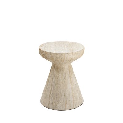 Tabouret effet travertin H45cm - DANLI DRAWER