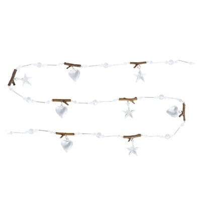 Guirlande décorative de cœurs et d'étoiles en verre H180 NOËL SIA DECO
