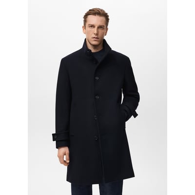 Manteau en laine à col cheminée MANGO MAN