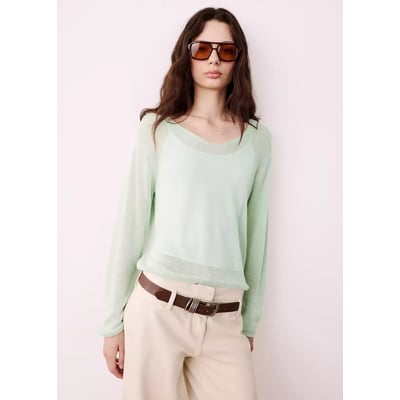 Pull-over maille fine col V MANGO TEEN