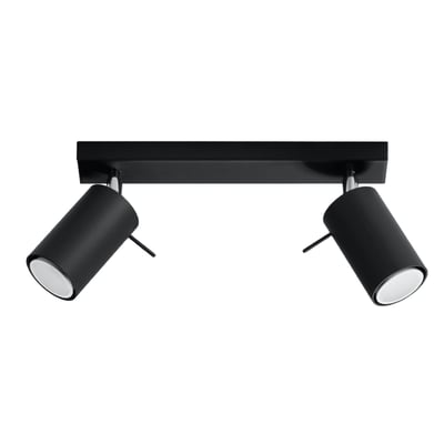 Plafonnier Acier Noir GU10 2 Ring EDEN