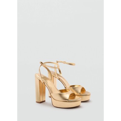 Sandales talon effet métallisé MANGO