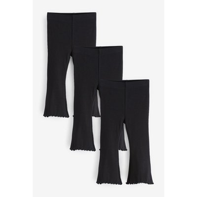 Leggings côtelés évasés, lot de 3 NEXT