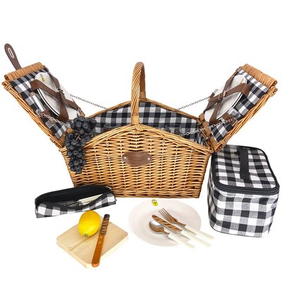 Panier pique-nique en osier Montaigne 4 pers LES JARDINS DE LA COMTESSE