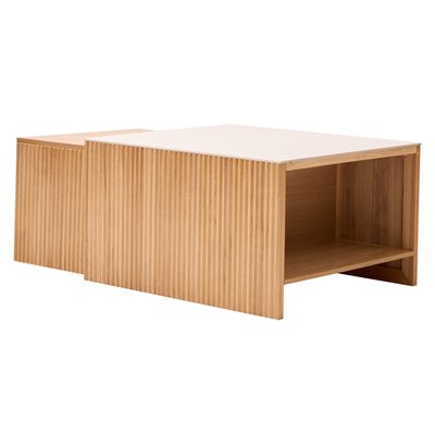 Lot de 2 tables basses gigognes, bois, TROMSO NORDLYS