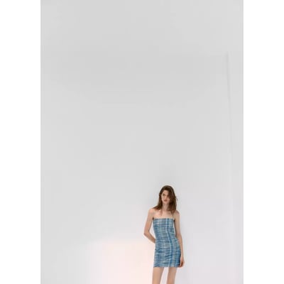 Robe froncée à carreaux MANGO