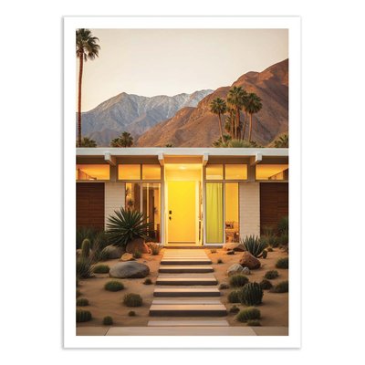Affiche 50x70 cm - Palm Springs Mid-century sunset - Philippe Hugonnard WALL EDITIONS
