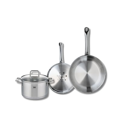 Batterie 2 poêles 24/28cm + 1 faitout 20cm PROFI CITRIN ELO