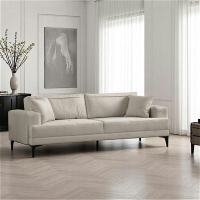 Canapé 3 places écru avec couchage d’appoint JACA PIER IMPORT