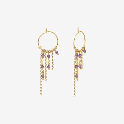 Boucles d'oreilles créoles dorées à l'or fin ROXANE CAROLINE NAJMAN