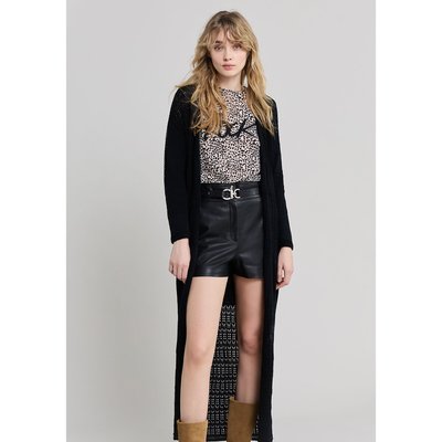 Cardigan long manches tricots filet ajouré IKKS