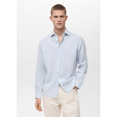 Chemise lin à rayures regular-fit MANGO MAN