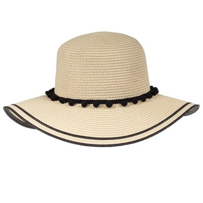 Chapeau pompomps noirs ISOTONER
