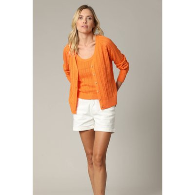 Cardigan à col v en maille délicatement ajourée avec boutons HORFI DEELUXE