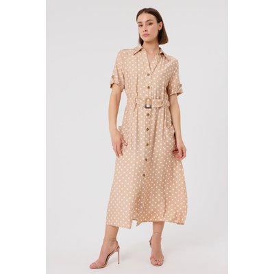 Robe longue à pois avec ceinture ajustable ELARA ARTLOVE