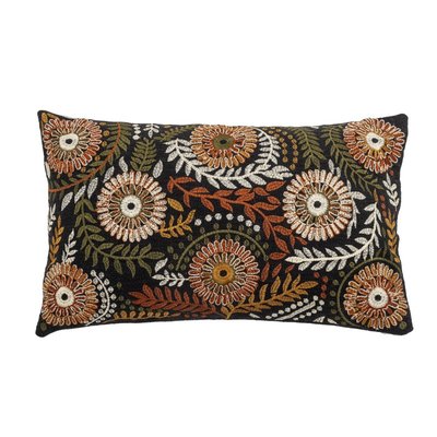 Coussin salon brodé motif floral BLOOMINGVILLE