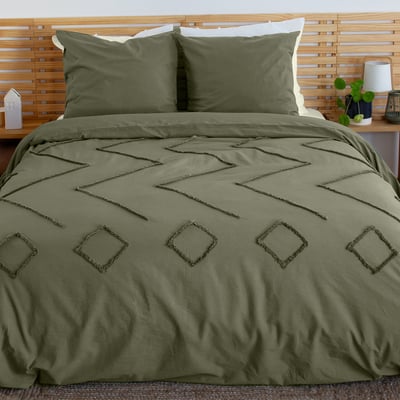 Parure housse de couette en coton uni, Tuféa C DESIGN HOME TEXTILE