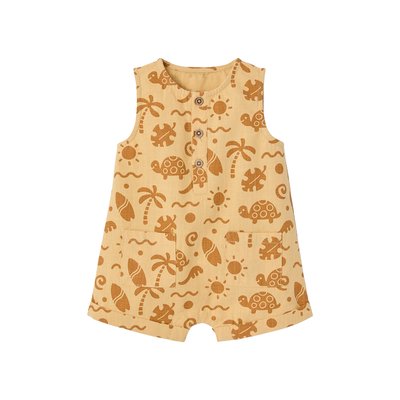 Combishort motifs" beach" effet lin VERTBAUDET