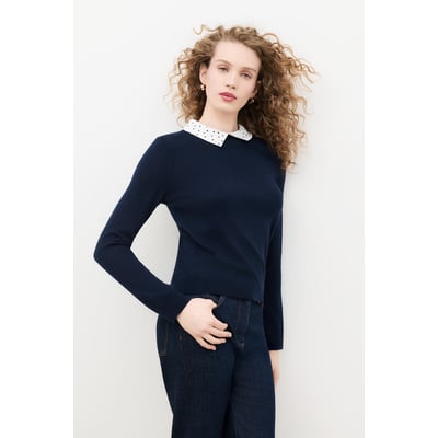 Pull droit col chemise cachemire MPAMELA CAROLL