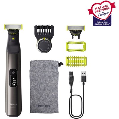 Tondeuse multi usages OneBlade Pro 360 QP6552/15, molette réglable, 14 hauteurs de coupe, précision 0,4 mm, 120 mn PHILIPS