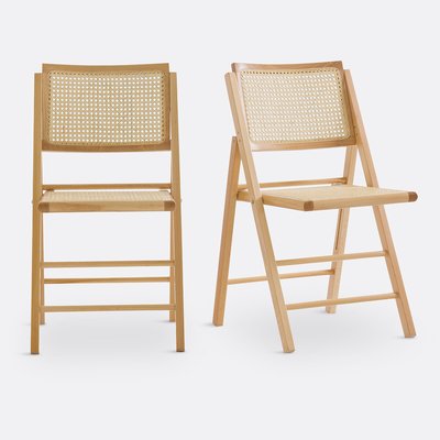 Set of 2 Rivia Beech & Cane Folding Chairs LA REDOUTE INTERIEURS