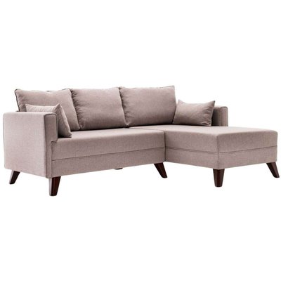 Canapé d'angle convertible en tissu crème Bella HANAH HOME