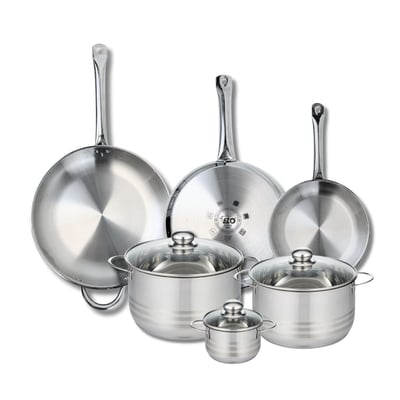 3 poêles 24/28/32cm + 3 faitouts 12/20/24cm PROFI BRILLANT ELO