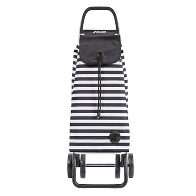 Chariot De Course Rolser I-Max Marina 6 Roues Pliant Monte-Escaliers - Noir Et Blanc