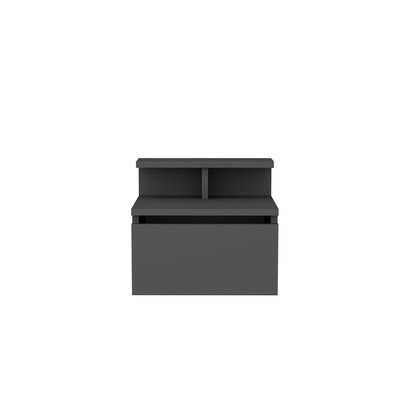 Table de chevet suspendue, 1 porte rabattable anthracite L39,8 cm - ALICE CALICOSY