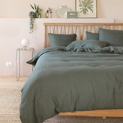 Parure de lit Housse de couette + 2 taies carrées, Made in France, ROMARIN A DEMAIN